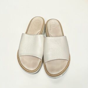 🌻Paul Green Cream Leather Lola Platform Sandal Austria/UK Size 4.5 = US Size 7